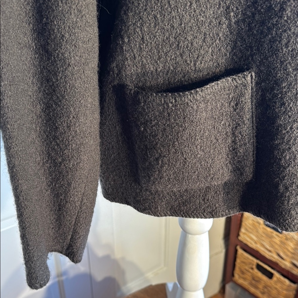 Vintage Requirements Olive/Gray Boiled Wool Blazer with Notched Collar - Picture 4 of 12